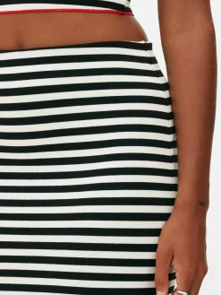 Jupe Mi-longue à Rayures Beetlejuice X Colleen Atwood à Coordonner|Primark Hot