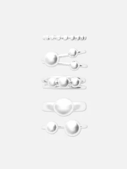 Lot De 5 Bagues Orbes à Superposer|Primark Sale