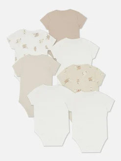 Lot De 7 Bodys à Manches Courtes Et Motif Agneau|Primark New