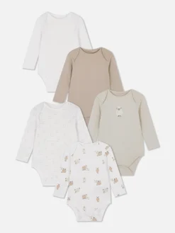 Lot De 5 Bodys à Manches Longues à Motif Mouton|Primark New