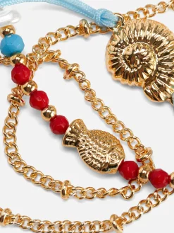 Lot De 3 Chaînes De Cheville à Breloques Coquillage|Primark Hot