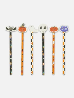 Lot De 6 Crayons Avec Gommes Halloween|Primark Online