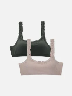 Lot De 2 Débardeurs Courts à Finitions En Dentelle|Primark