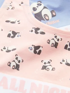 Lot De 2 Débardeurs Courts à Message Et à Motif Panda|Primark Sale