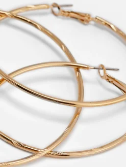 Lot De 2 Grandes Paires De Créoles|Primark Hot