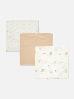 Lot De 3 Lingettes En Mousseline à Motifs Mouton|Primark Clearance
