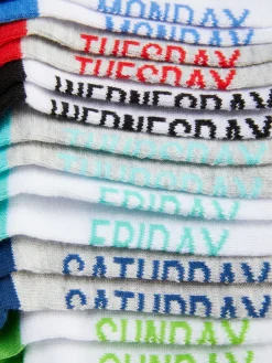 Lot De 7 Paires De Chaussettes Jours De La Semaine|Primark Outlet