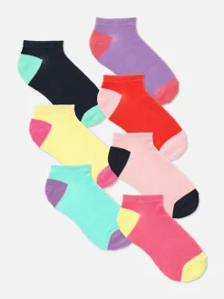Lot De 7 Paires De Chaussettes Pour Baskets Color Block|Primark Sale