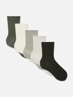 Lot De 5 Paires De Chaussettes Côtelées|Primark Discount