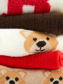 Lot De 5 Paires De Chaussettes Graphiques Ours|Primark Outlet