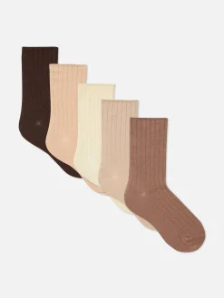 Lot De 5 Paires De Chaussettes Côtelées|Primark Hot