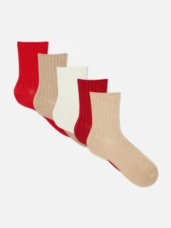 Lot De 5 Paires De Chaussettes Côtelées|Primark Hot