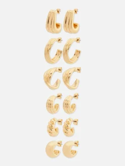 Lot De 6 Paires De Créoles Torsadées|Primark