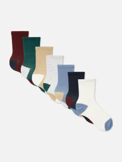 Lot De 7 Paires De Socquettes Color Block|Primark Discount