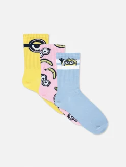 Lot De 3 Paires De Socquettes Les Minions|Primark New