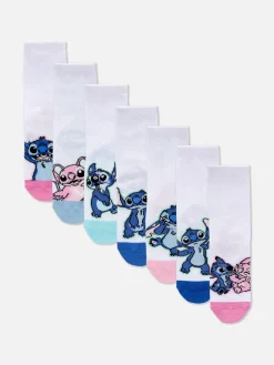 Lot De 7 Paires De Socquettes Disney Lilo & Stitch Angel|Primark Outlet