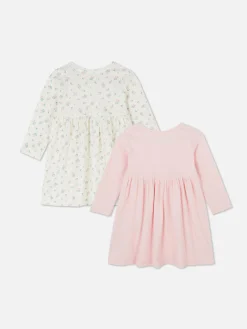 Lot De 2 Robes Côtelées à Manches Longues|Primark Discount