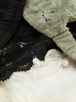 Lot De 3 Strings Froncés à Finitions En Dentelle|Primark Outlet