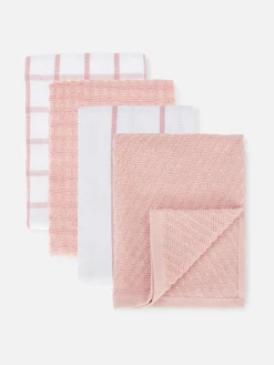 Lot De 4 Torchons En Coton éponge|Primark Discount