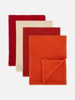 Lot De 4 Torchons Gaufrés|Primark Outlet