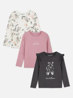 Lot De 3 T-shirts à Manches Longues Et à Motif Ballet|Primark Best