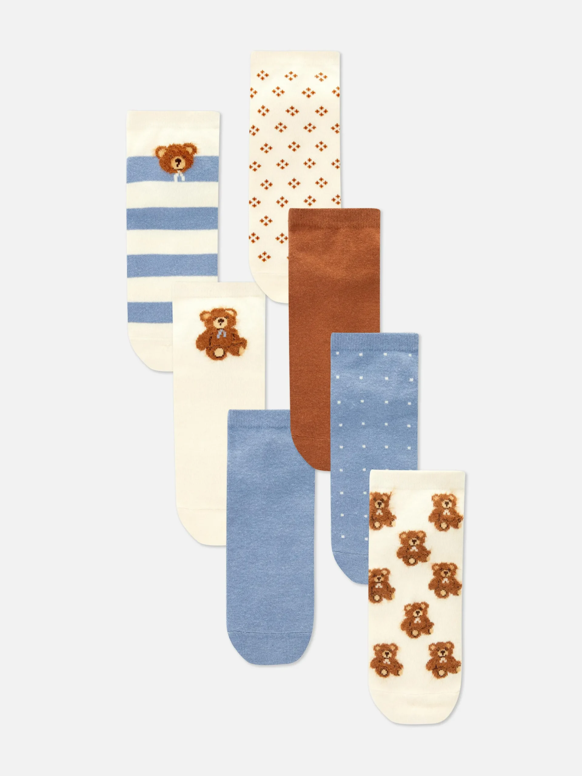 Lot De 7 paires De Chaussettes Ours|Primark Sale