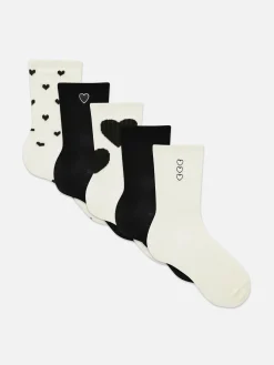 Lot De 5 paires De Chaussettes à Motif Cœur|Primark Online