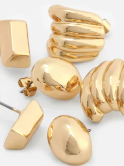 Lot De 3 paires De Clous D'oreilles Sculpturaux|Primark Hot