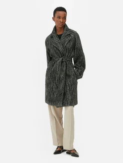 Manteau à Chevrons Avec Ceinture|Primark