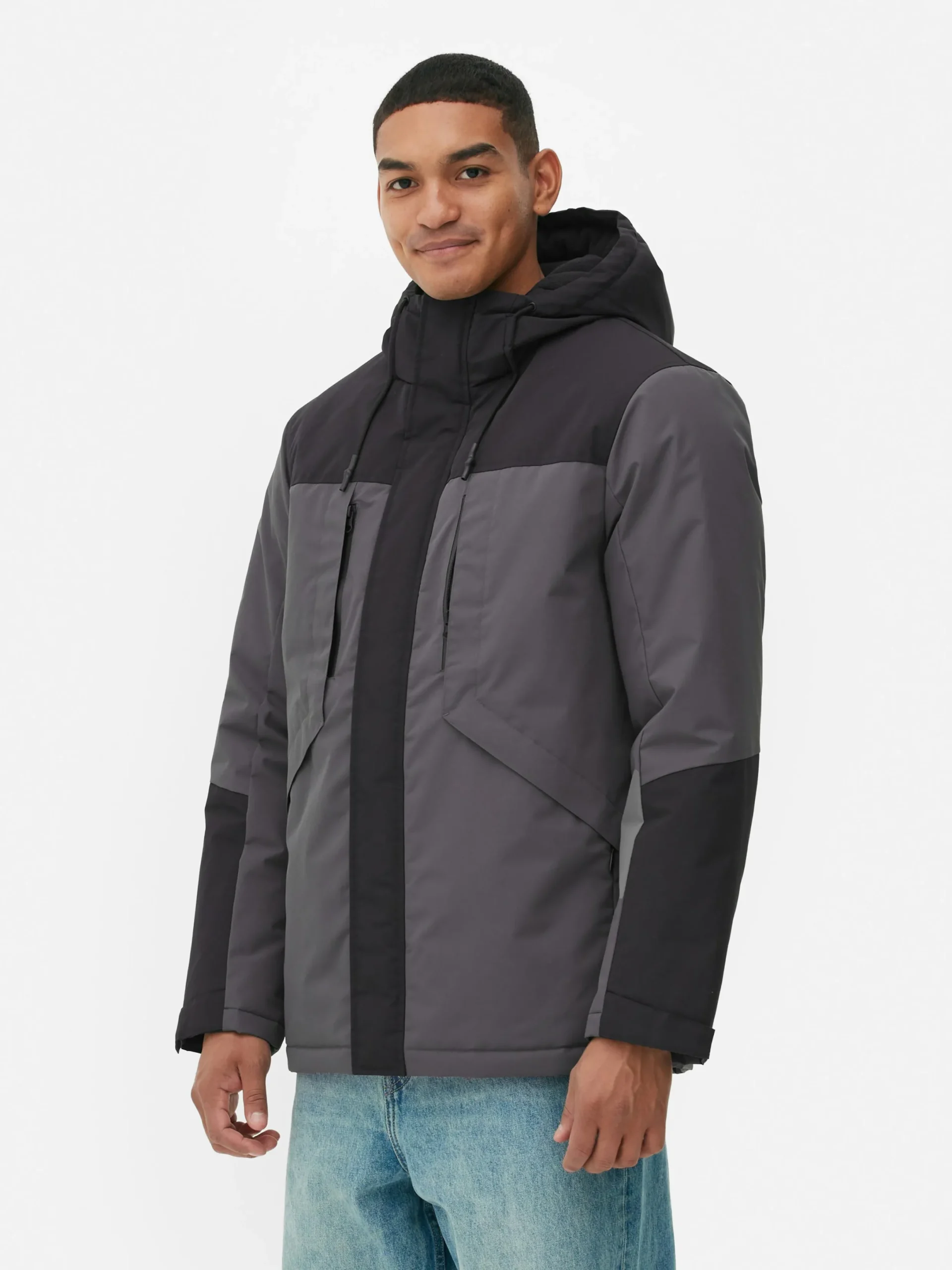 Manteau Court Color Block|Primark Clearance