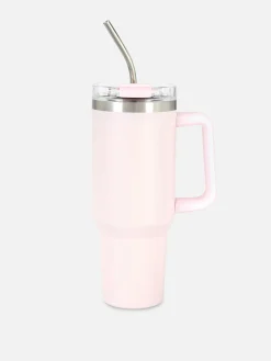 Mug Isotherme En Acier Inoxydable Avec Paille 1,13 l|Primark Discount
