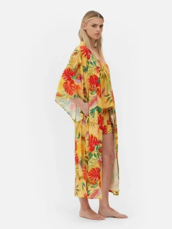 Peignoir En Satin à Imprimé Floral Tropical|Primark Discount