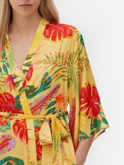 Peignoir En Satin à Imprimé Floral Tropical|Primark Discount