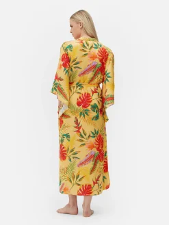 Peignoir En Satin à Imprimé Floral Tropical|Primark Discount