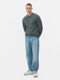 Polo Texturé à Manches Longues|Primark Discount