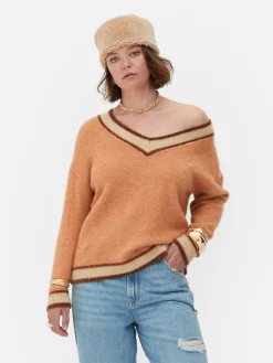 Pull à Col En V Style Vintage Rita Ora|Primark New