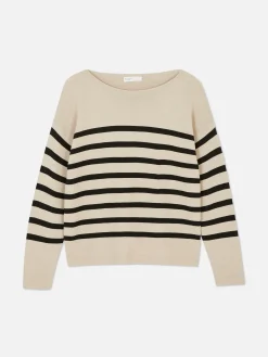 Pull à Manches Longues Et Col Bateau|Primark Outlet