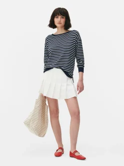 Pull Col Bateau à Rayures En Maille Fine|Primark Online