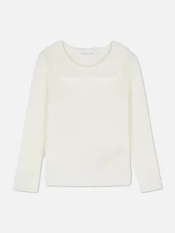 Pull Côtelé Avec Col à Volants|Primark Online