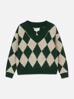 Pull En Maille à Col En V Et Motif Losanges Rita Ora|Primark Best