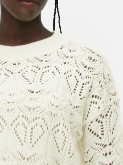 Pull En Maille Ajourée à Col Ras-du-cou|Primark Sale