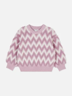 Pull En Maille Duveteuse à Motif Zigzag|Primark New