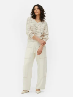 Pull En Maille Pointelle à Col En V|Primark New