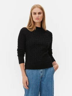 Pull En Maille Torsadée à Col Montant|Primark