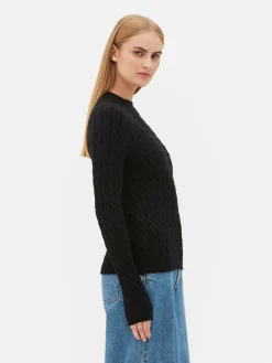 Pull En Maille Torsadée à Col Montant|Primark