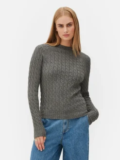 Pull En Maille Torsadée à Col Montant|Primark Clearance