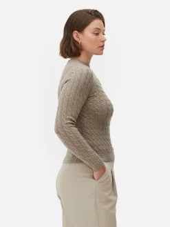 Pull En Maille Torsadée à Col Montant|Primark Outlet