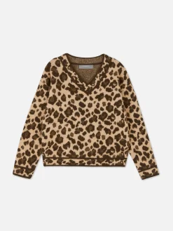 Pull Léopard à Col En V|Primark Sale