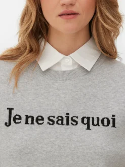 Pull Tricoté à Message Et Chemise Deux-en-un|Primark