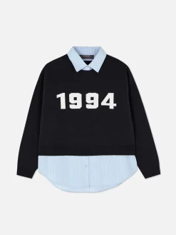 Pull Tricoté à Message Et Chemise Deux-en-un|Primark Best